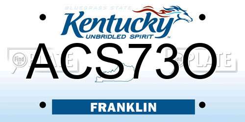 ACS73O Kentucky License Plate