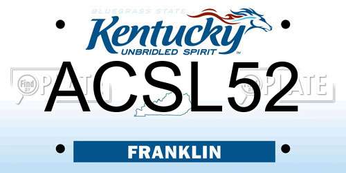 ACSL52 Kentucky License Plate