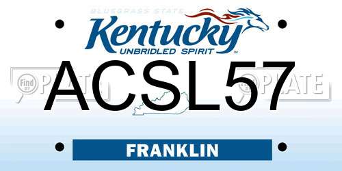 ACSL57 Kentucky License Plate