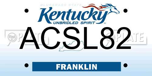 ACSL82 Kentucky License Plate