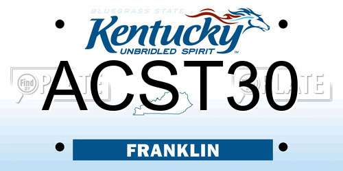 ACST30 Kentucky License Plate
