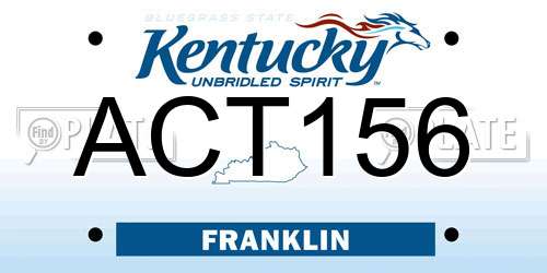ACT156 Kentucky License Plate