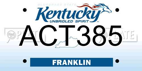 ACT385 Kentucky License Plate