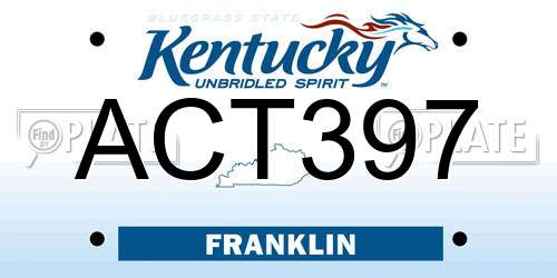 ACT397 Kentucky License Plate