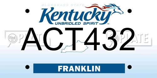 ACT432 Kentucky License Plate