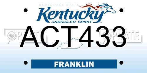 ACT433 Kentucky License Plate