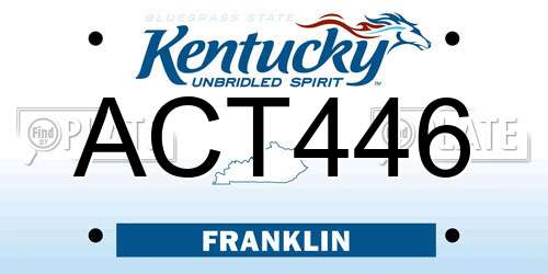 ACT446 Kentucky License Plate