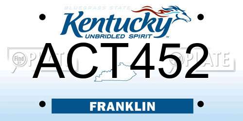 ACT452 Kentucky License Plate