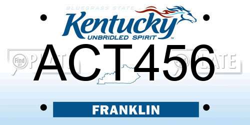 ACT456 Kentucky License Plate