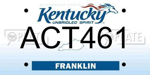 ACT461 Kentucky License Plate