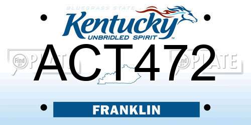 ACT472 Kentucky License Plate