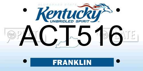 ACT516 Kentucky License Plate
