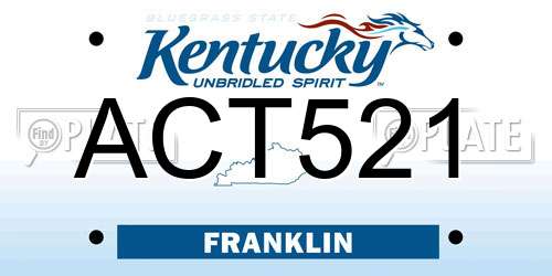 ACT521 Kentucky License Plate