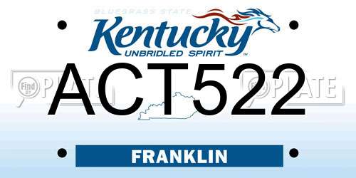 ACT522 Kentucky License Plate