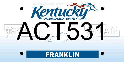ACT531 Kentucky License Plate