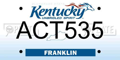 ACT535 Kentucky License Plate