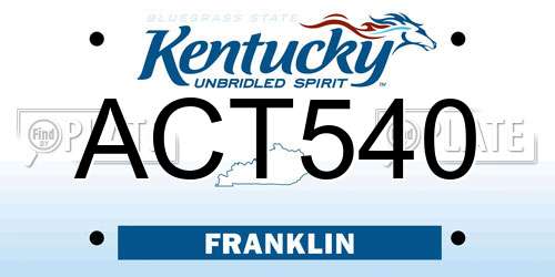 ACT540 Kentucky License Plate