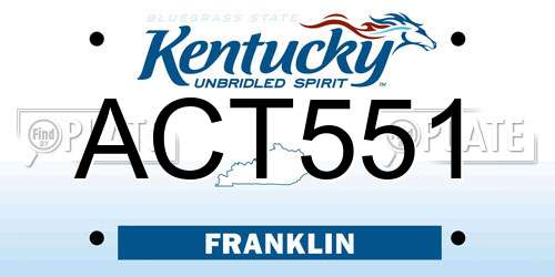 ACT551 Kentucky License Plate