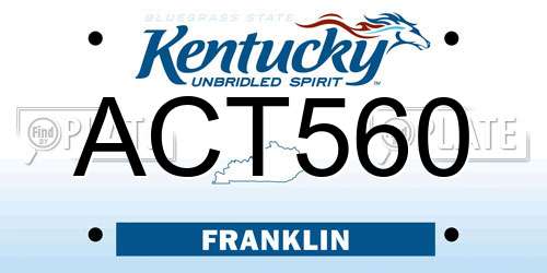 ACT560 Kentucky License Plate