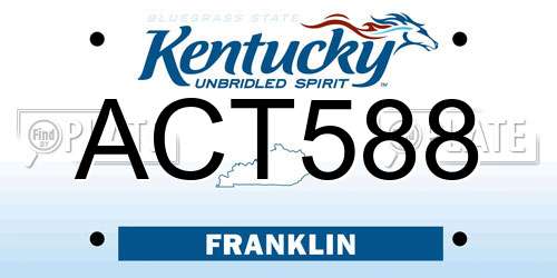 ACT588 Kentucky License Plate