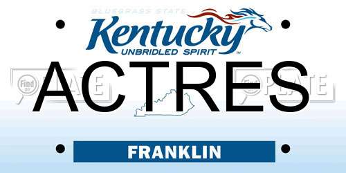 ACTRES Kentucky License Plate