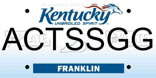 ACTSSGG Kentucky License Plate