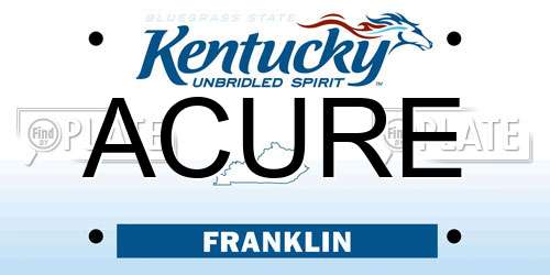 ACURE Kentucky License Plate