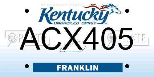 ACX405 Kentucky License Plate