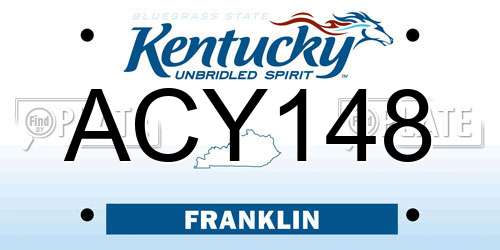 ACY148 Kentucky License Plate