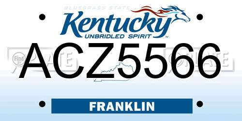 ACZ5566 Kentucky License Plate