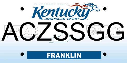 ACZSSGG Kentucky License Plate
