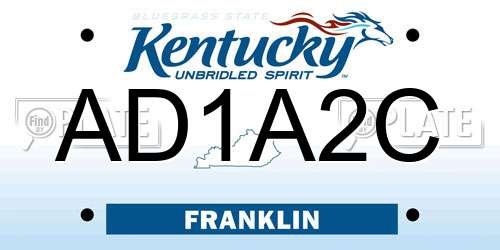 AD1A2C Kentucky License Plate