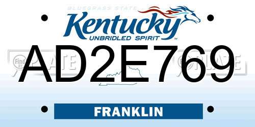 AD2E769 Kentucky License Plate