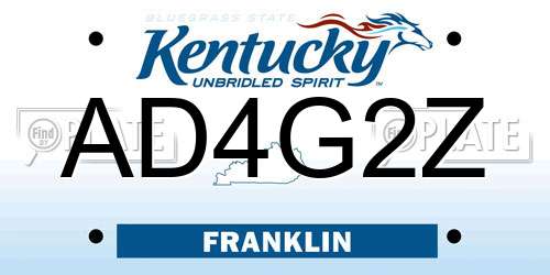 AD4G2Z Kentucky License Plate