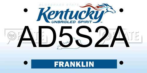 AD5S2A Kentucky License Plate