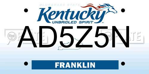 AD5Z5N Kentucky License Plate