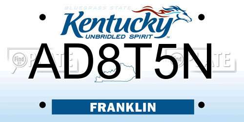 AD8T5N Kentucky License Plate