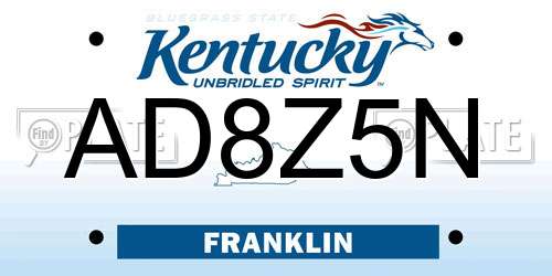 AD8Z5N Kentucky License Plate
