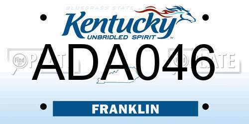 ADA046 Kentucky License Plate