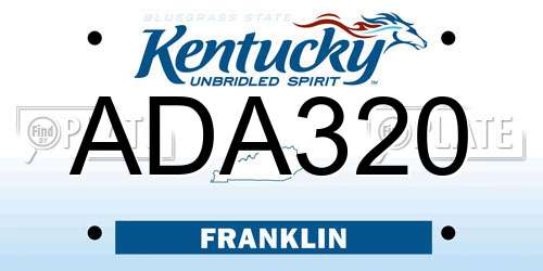 ADA320 Kentucky License Plate