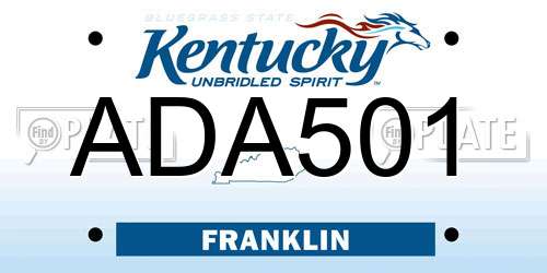 ADA501 Kentucky License Plate
