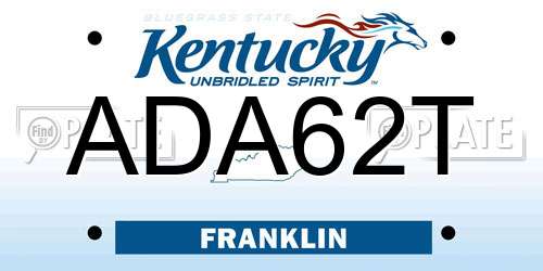 ADA62T Kentucky License Plate