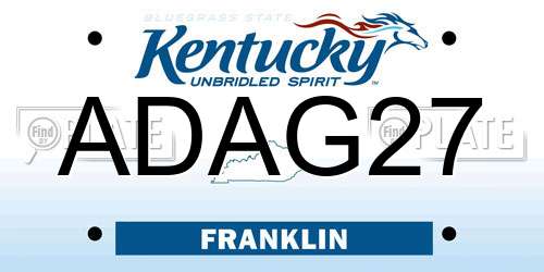 ADAG27 Kentucky License Plate