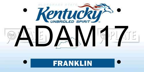 ADAM17 Kentucky License Plate