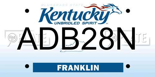 ADB28N Kentucky License Plate