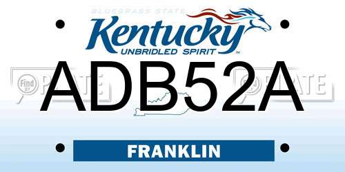 ADB52A Kentucky License Plate