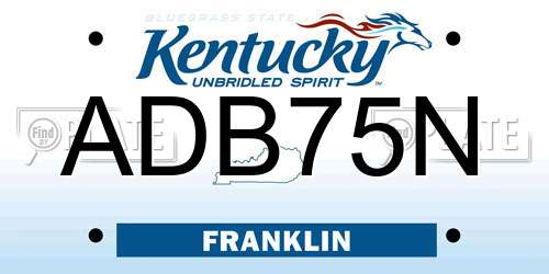 ADB75N Kentucky License Plate