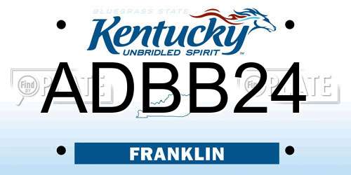 ADBB24 Kentucky License Plate