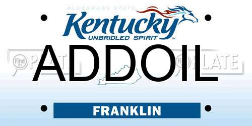 ADDOIL Kentucky License Plate