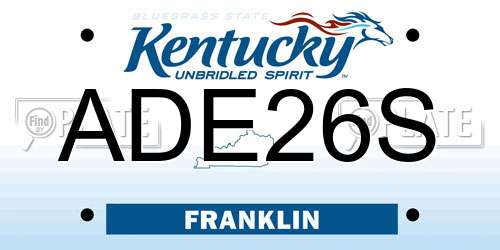ADE26S Kentucky License Plate